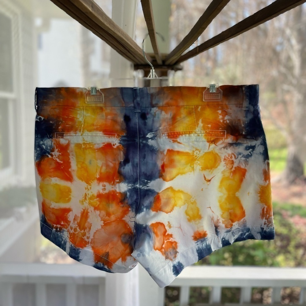 Hand crafted tie dyed Old Navy Women's Size 16 High-Rise Shorts Cotton Stretch